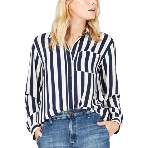 michael kors womens tide blue striped polo top|Michael Kors t shirt.